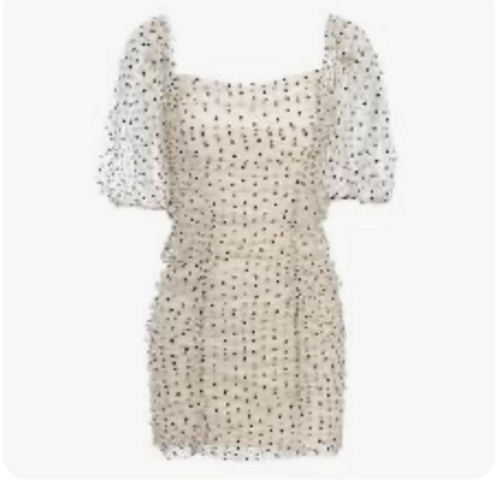 Fashion Nova White Mini Dress with Black Polka Dots - Picture 4 of 12